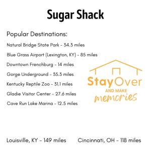 Sugar Shack - Cave Run Lake OR Red River Gorge KY