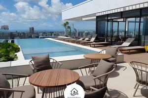 Studio Quartzo no Meireles com Piscina no Rooftop e Academia