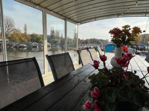 Large barge, unique and atypical, parking