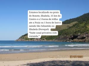 Suíte casal privativa com varanda praia do Bonete, Ilhabela