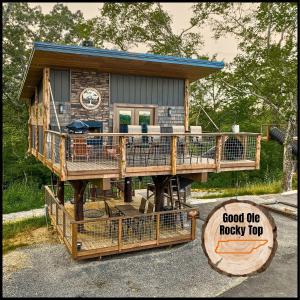 "Good Ole Rocky Top" Unique Tennessee Treehouse Near Pigeon Forge - Private 20ft Slide