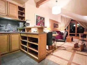 Beautiful one-bedroom apartment with fireplace and stunning views