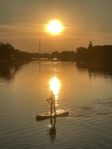 Houseboat on the water