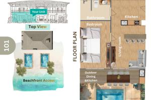 Beachfront Pool Deluxe Livingroom,Kitchen&BBQ