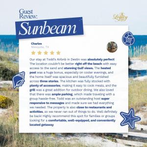 Sunbeam! Sleeps 18! Beach Access! Heated Pool!
