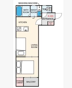 sun生A号棟101室 直达关西机场 电梯公寓 采光良好 仅2站到难波 直达梅田心斋桥天王寺 附带私人厨房