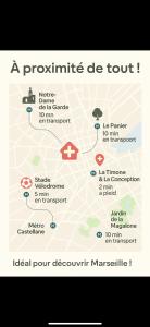 T2 4 pers proche stade centre metro Timone acces autonome