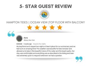 Hampton Tides-Ocean View-Top Floor With Balcony