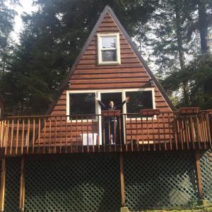 Douglas Island A-frame Cabin in the woods