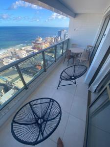 Maravilhoso Quarto e sala com vista total mar piscina academia garagem cozinha completa