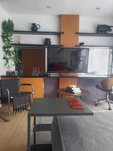 Modern studio apartment with solar