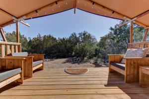 Cozy Glamping Tent Fire Pit Relaxation