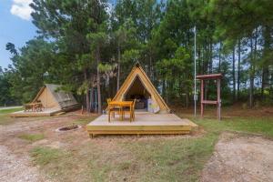 Cozy A-Frame Glamping Surrounded by Piney Woods