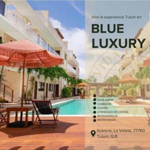 Blue luxury, alberca central, cocina equipada