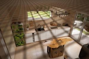 Linia brzegowa jeziora Kaszuby sauna i balia