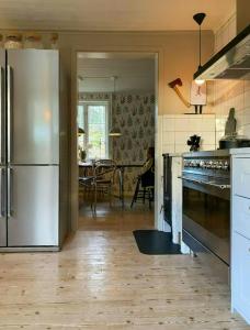 Red Big House With Pool Near Uppsala