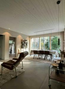 Red Big House With Pool Near Uppsala