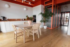 Japandi red apartment in new building