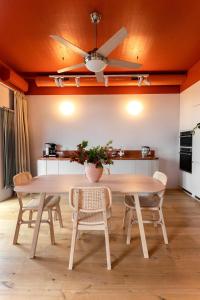 Japandi red apartment in new building