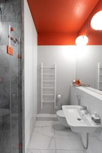 Japandi red apartment in new building