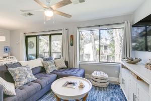 Walk to Coligny Beach Tropical Hilton Head Condo