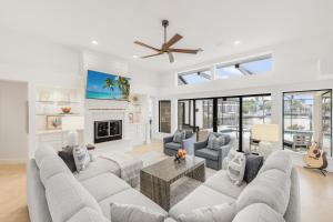 Coastal waterfront home with pool spa and dock