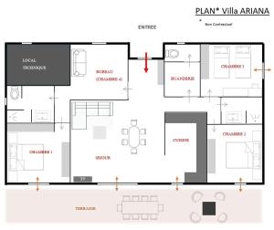 Villa ARIANA, 120m2, Climatisée, Piscine