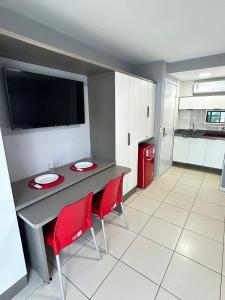 Melhores Flats - Maravilhosa varanda frente ao mar