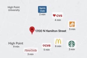 Modern 3BR 2 bathroom Near High Point University & Market Sleeps 6