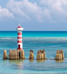 Quarto e sala, vista mar, 50m da praia de Ponta Verde