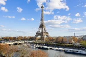 View on Eiffel Tower Seine and Main Monuments