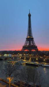 View on Eiffel Tower Seine and Main Monuments