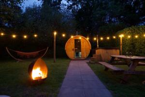 6-p Wellnesshuisje met saunahottub bij Nijmegen