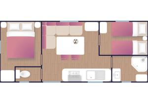 Mobil-home 23m² pour 4 avec terrasse sur pilotis - API-1-52-1080
