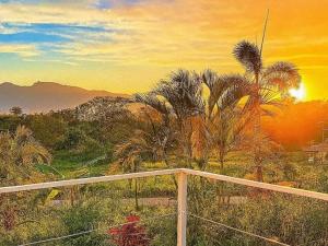 luxury wooden house mountain view