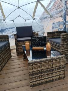 Love room avec Spa privatif "la Courtisane" - Salon dhiver sous dôme chauffé - love-room-alsace-67