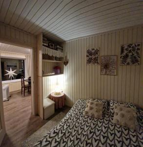 House by the lake with a sauna