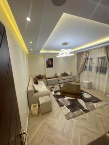 luxury, hotel-style apartment near Abbas El-Akkad and Makram Ebeid, with high-end finishing and furnishing, first-time occupancy
