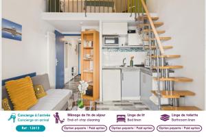 Appartement vue mer à 900m de la plage pour 3