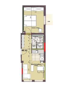 Windstill - Schöne 2-Zimmer Wohnung 37 qm für 1-4 Personen