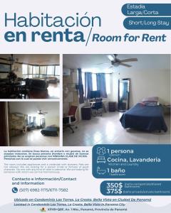Habitacion EN RENTA CON ESTADIA CORTA O LARGA LEER EL FLYER