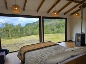 HOM I Cabaña La Ensenada vista parcial al Volcán