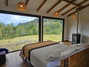 HOM I Cabaña La Ensenada vista parcial al Volcán