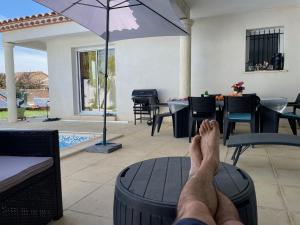 Coté piscine Villa plain pied