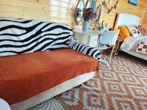 Valley view cabin in the woods on a farm