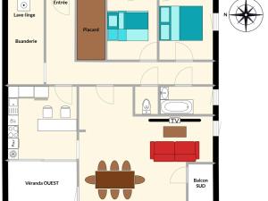 Aussois : Appartement spacieux pour 6 à 7 pers, 3 chambres, balcon & véranda - FR-1-508B-56