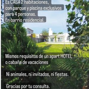 Roldán Casa con pileta uso Familiar exclusivo desde dos noches hasta cuatro personas