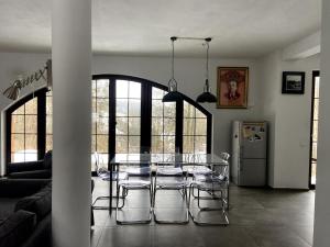 Modern mountain home with a view of nature