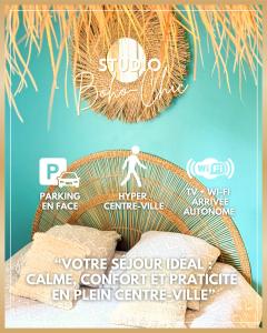 Studio Boho-Chic en hyper-centre de Moulins au calme, confort, Wifi rapide, Parking en face, Arrivée autonome