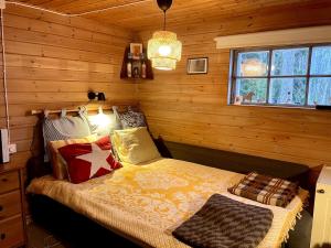 Lake cabin with rowing boat